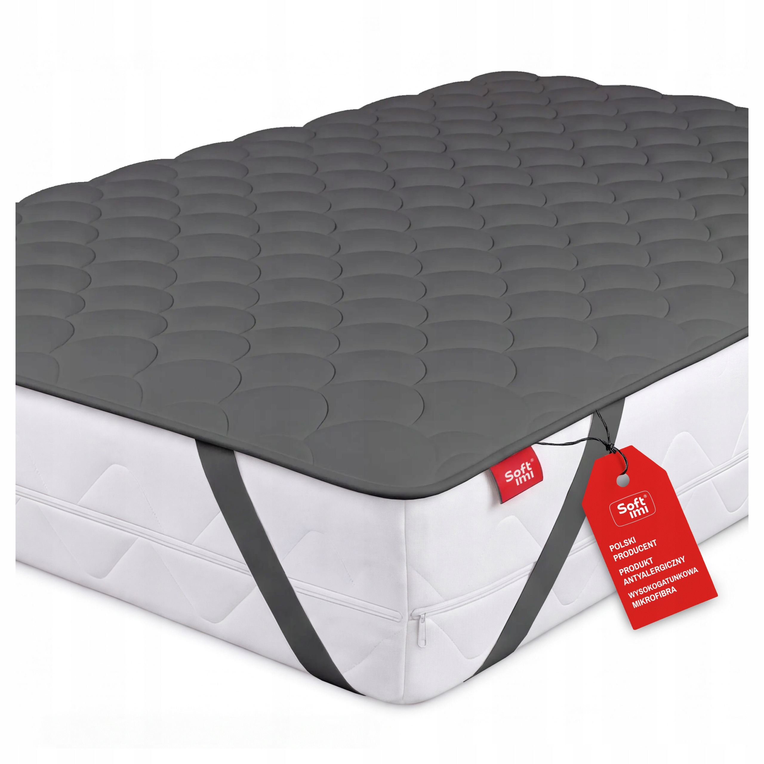 Návlek Na Matrace Šedý 140x200 Topper Povrchový Chránič Na Postel