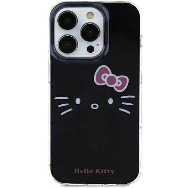 Etui Hello Kitty IML Kitty Face na iPhone 15 czarne Hello Kitty