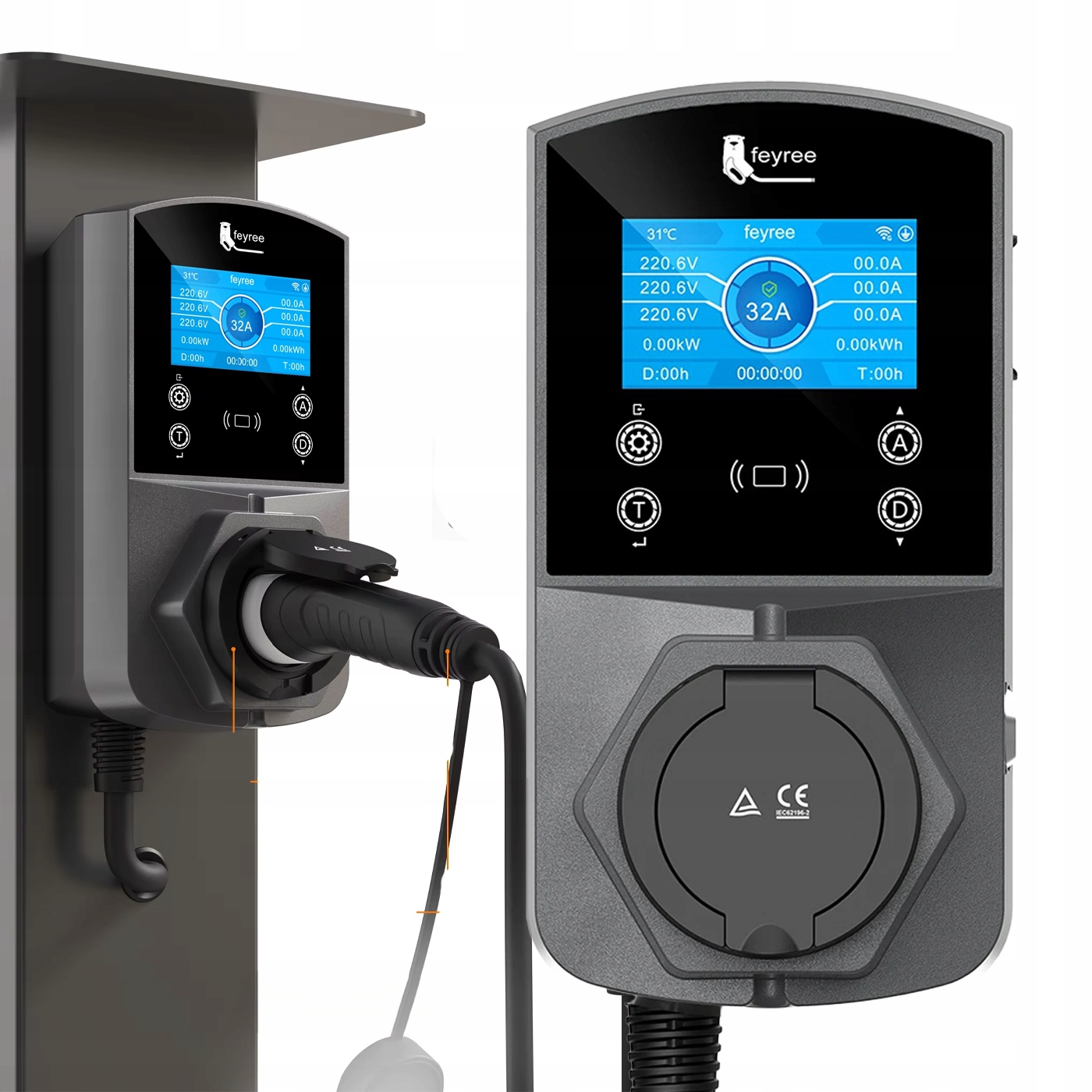 Nabíjačka Ev Wallbox Type 2 22 kW WiFi3 Faz 32A IP66 Smart Nabíjacia stanica