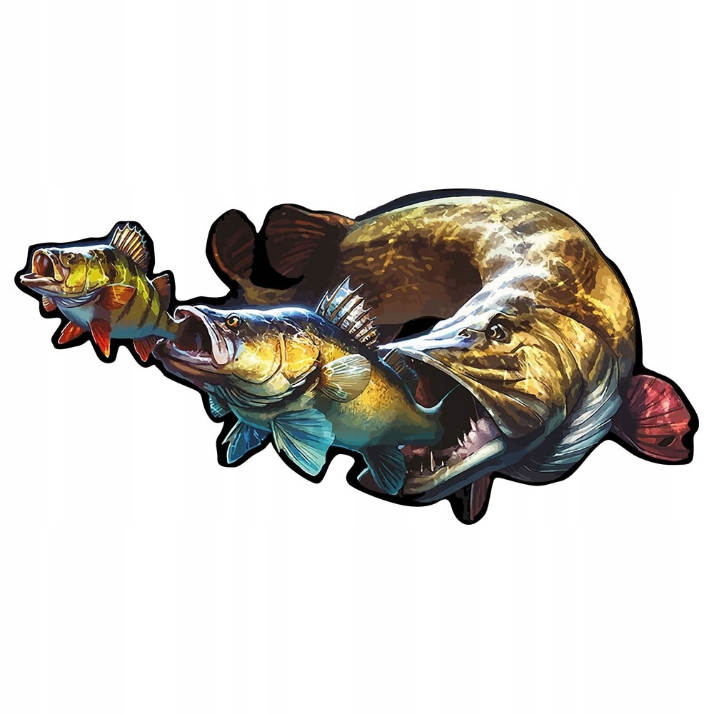 NAKLEJKA 3D AUTO SAMOCHÓD RYBA RYBY WĘDKARZ