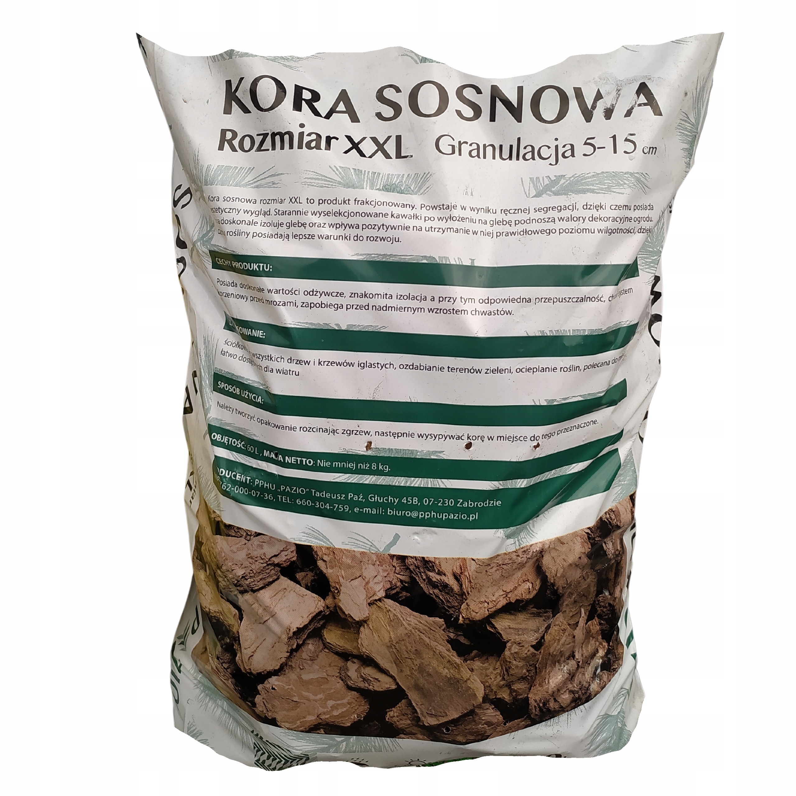KORA SOSNOWA GRUBA XXL 50-150mm 60L DEKORACYJNA RĘCZNIE SORTOWANA