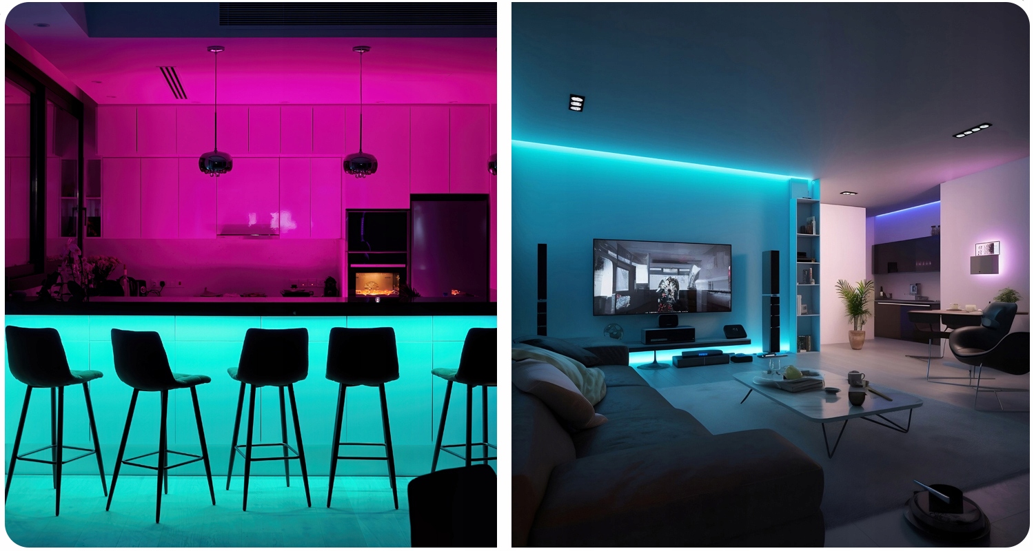 DEKORACYJNE LEDY PASEK TAŚMA LED RGB WODOODPORNA DO POKOJU SALONU TV PILOT Napięcie (V) 12V DC