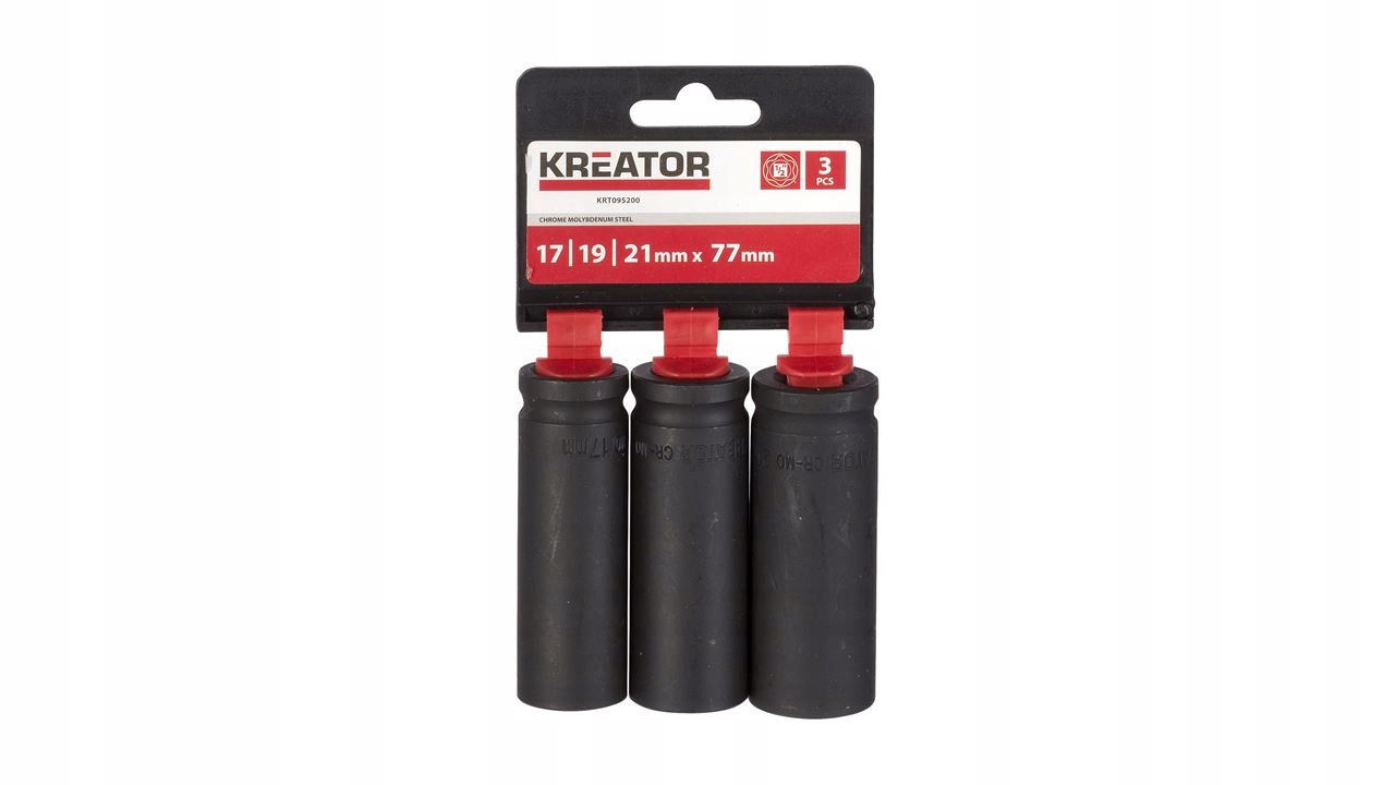 Nasadki udarowe CR MO kpl 3szt 17 19 21mm x 77mm