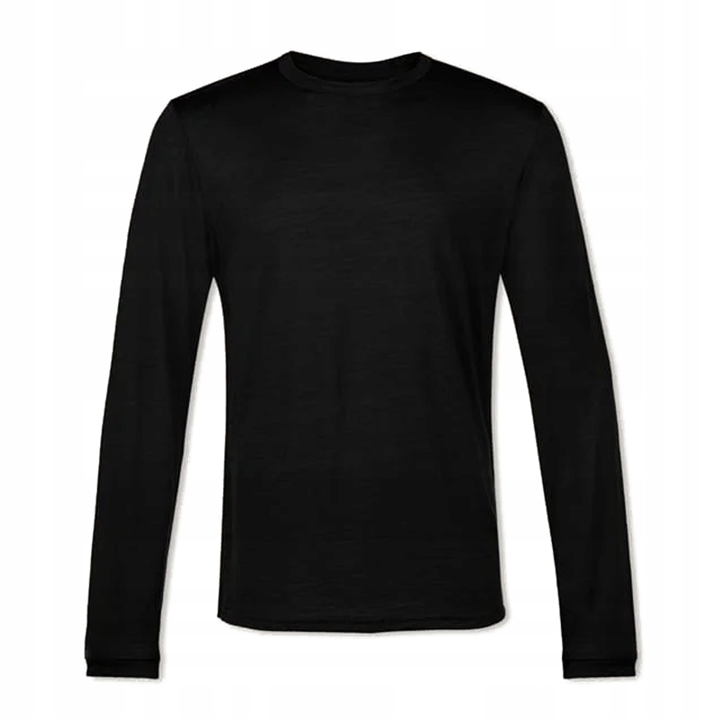 Koszulka z długim rękawem męska z wełny merino 100% czarna XL