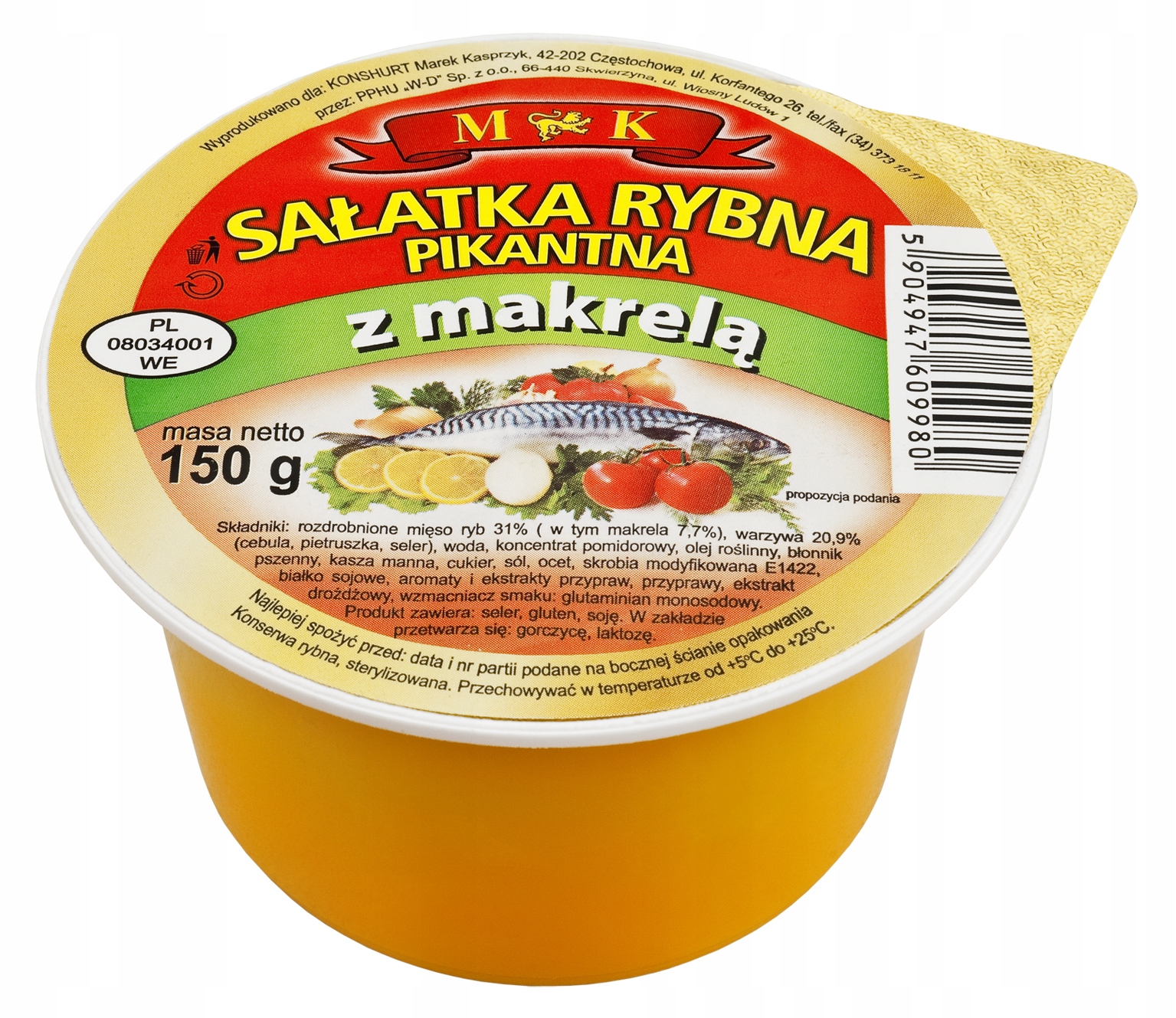 Levně 17 x Mk Pikantní rybí salát s makrelou 150 g Aromatická křupavá makrela