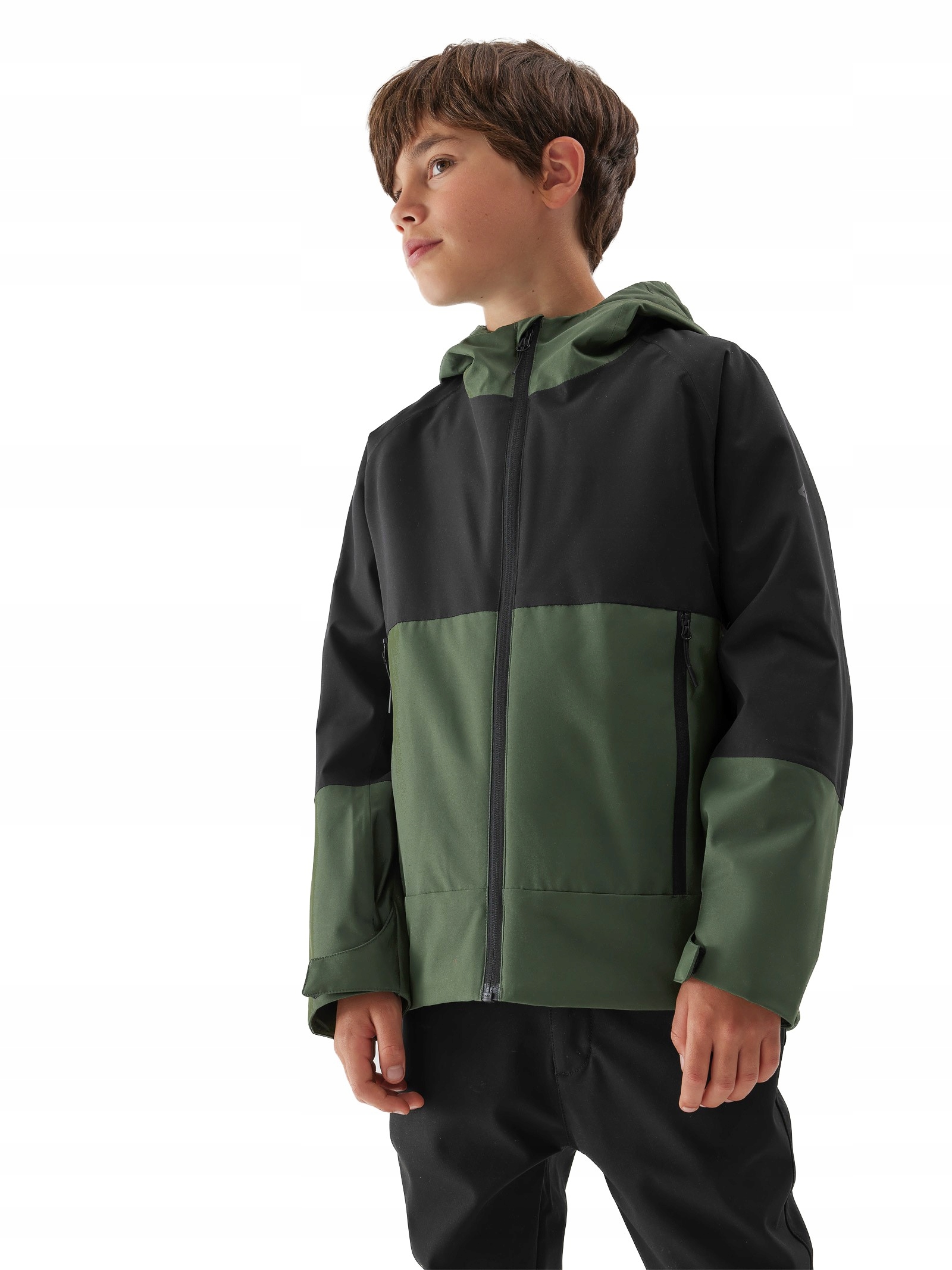 4F Kurtka Chłopięca Trekkingowa, Membrana 5 000, 4FJAW23TTJAM281-43S Khaki