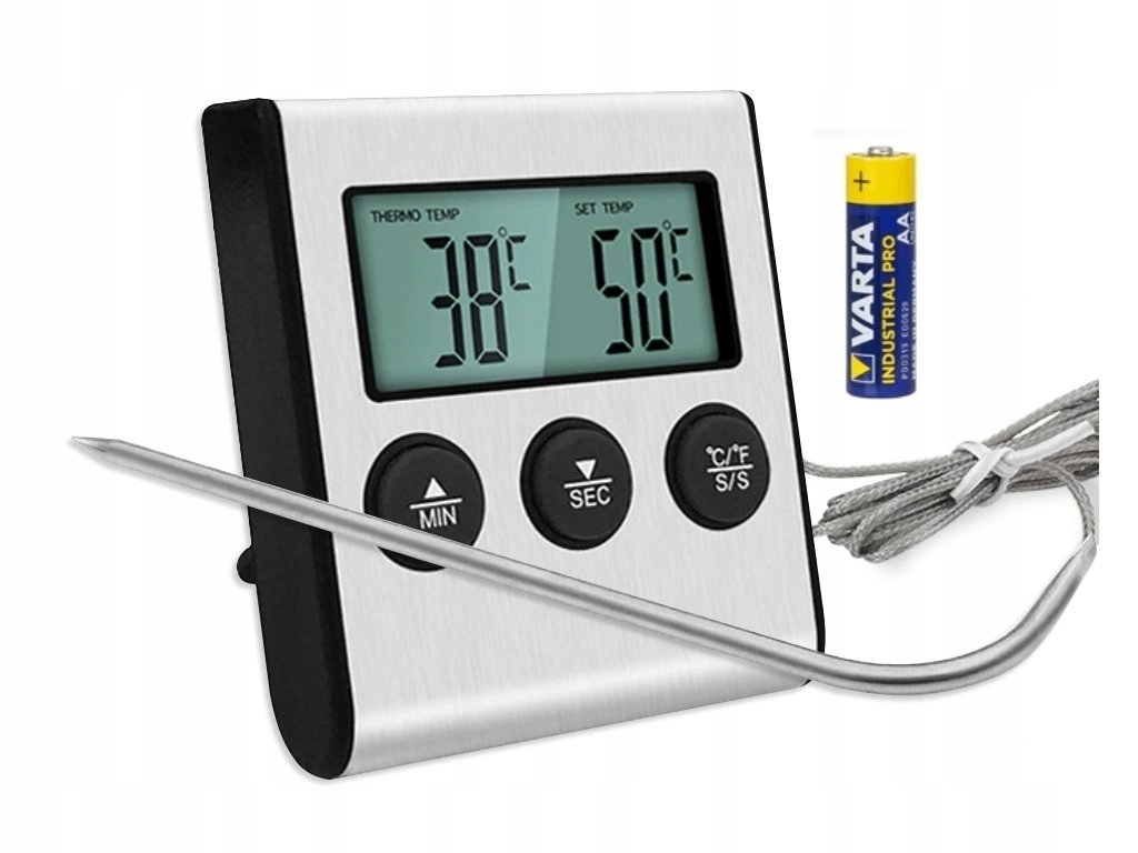 Levně Teploměr do udírny 250 °C s časovačem