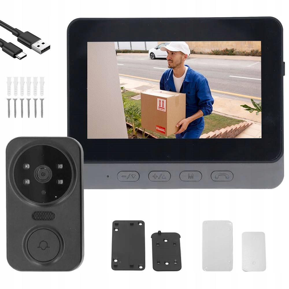 Bezdrátový Zvonek Videokamera Interkom Noční Vidění Infračervené