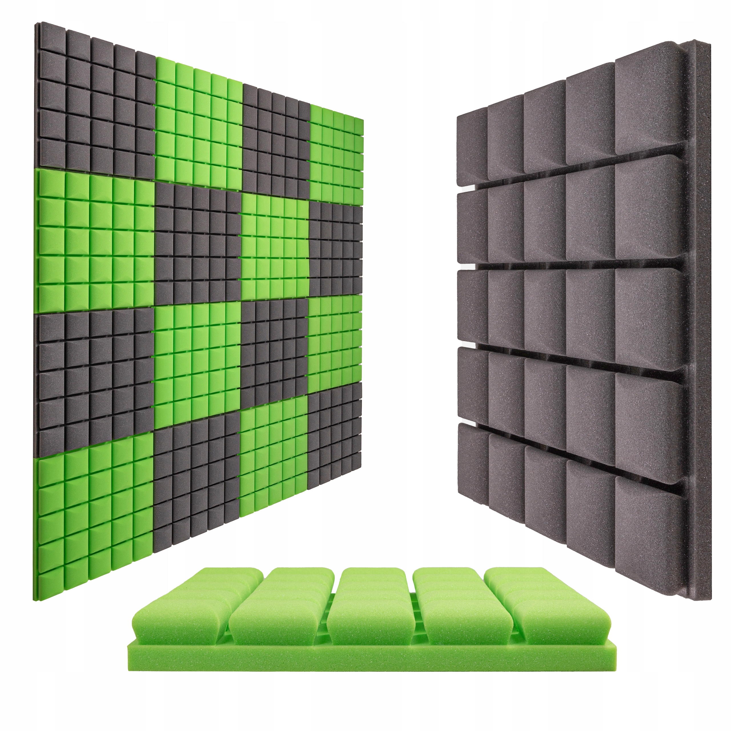 Bitmat konvexná kocka šedá a svetlozelená Decor nástenná do izby gamera