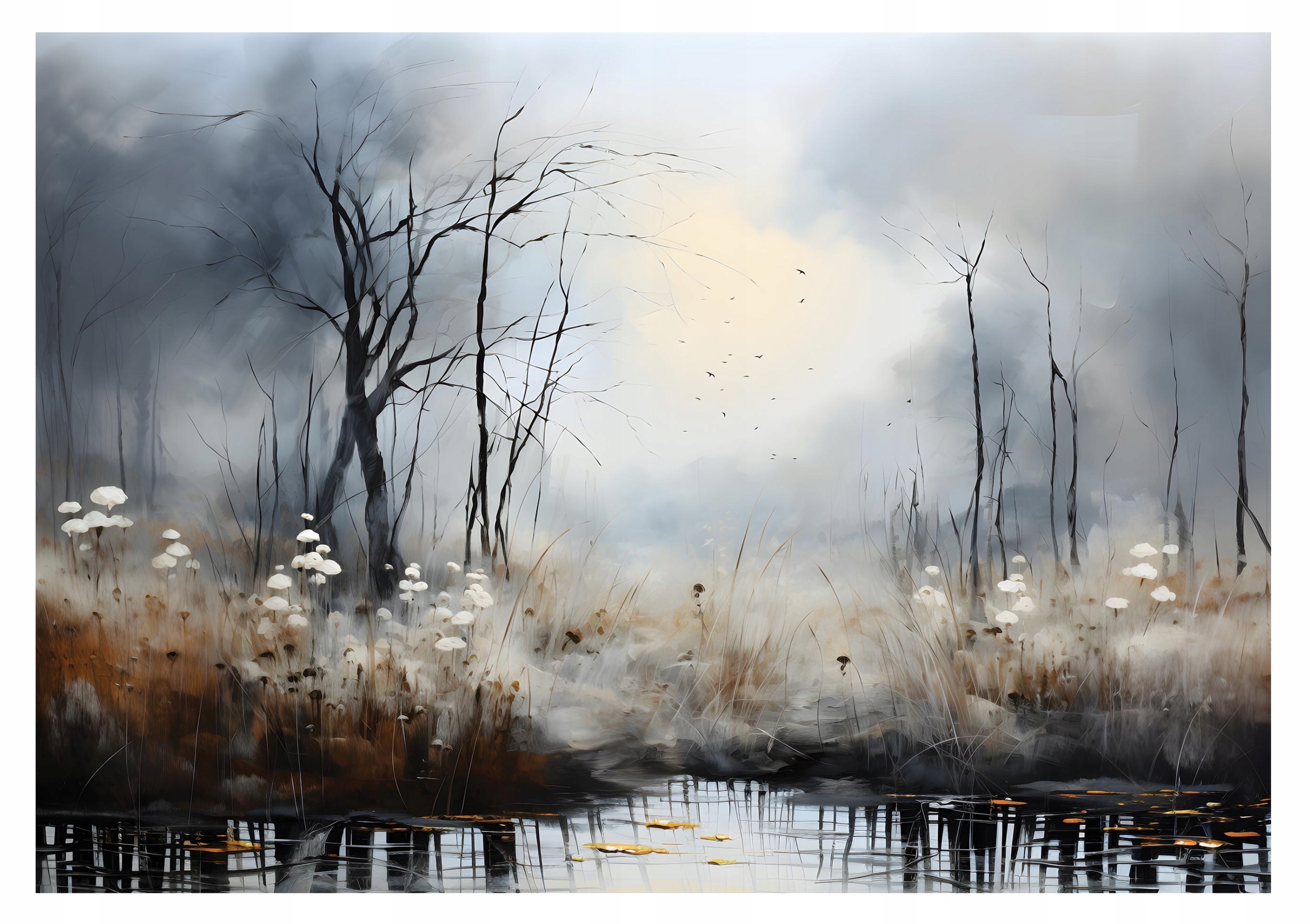 Fototapeta Hmlisty Ráno Jazero Príroda 312x219