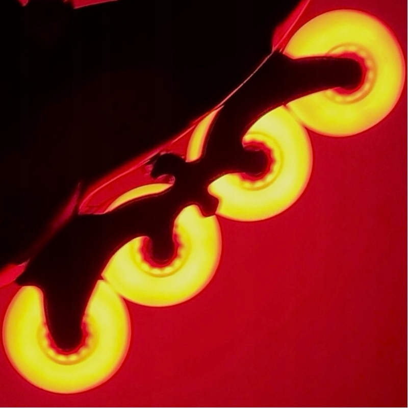 Led Kółka do Rolek Fe Lazerwheelz 76 mm/88A 4 szt czerwony