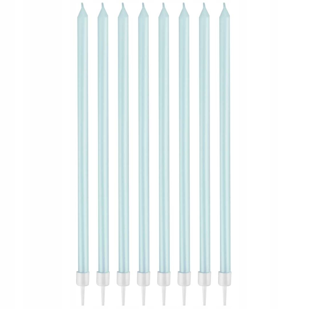Świeczki urodzinowe JASNONIEBIESKIE na tort x8