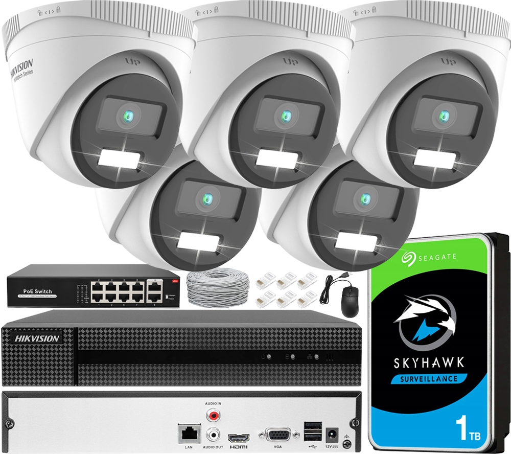 Venkovní Ip monitorování 2Mpx Hikvision ColorVu Sada pro rozšíření