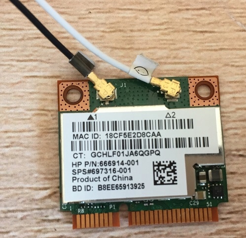 Karta WiFi Bluetooth 4.0 Wireless z ant do HP T620 Kod producenta 666914-001