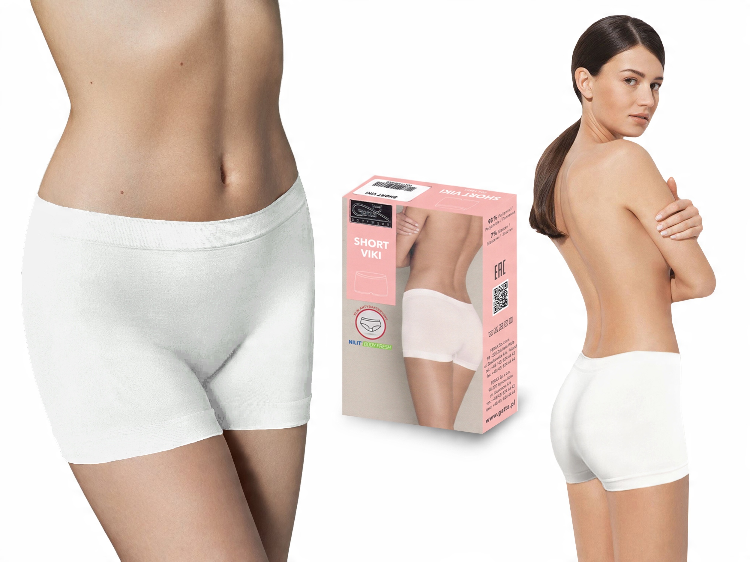 

Szorty Gatta Short Viki bezszwowe, białe, L
