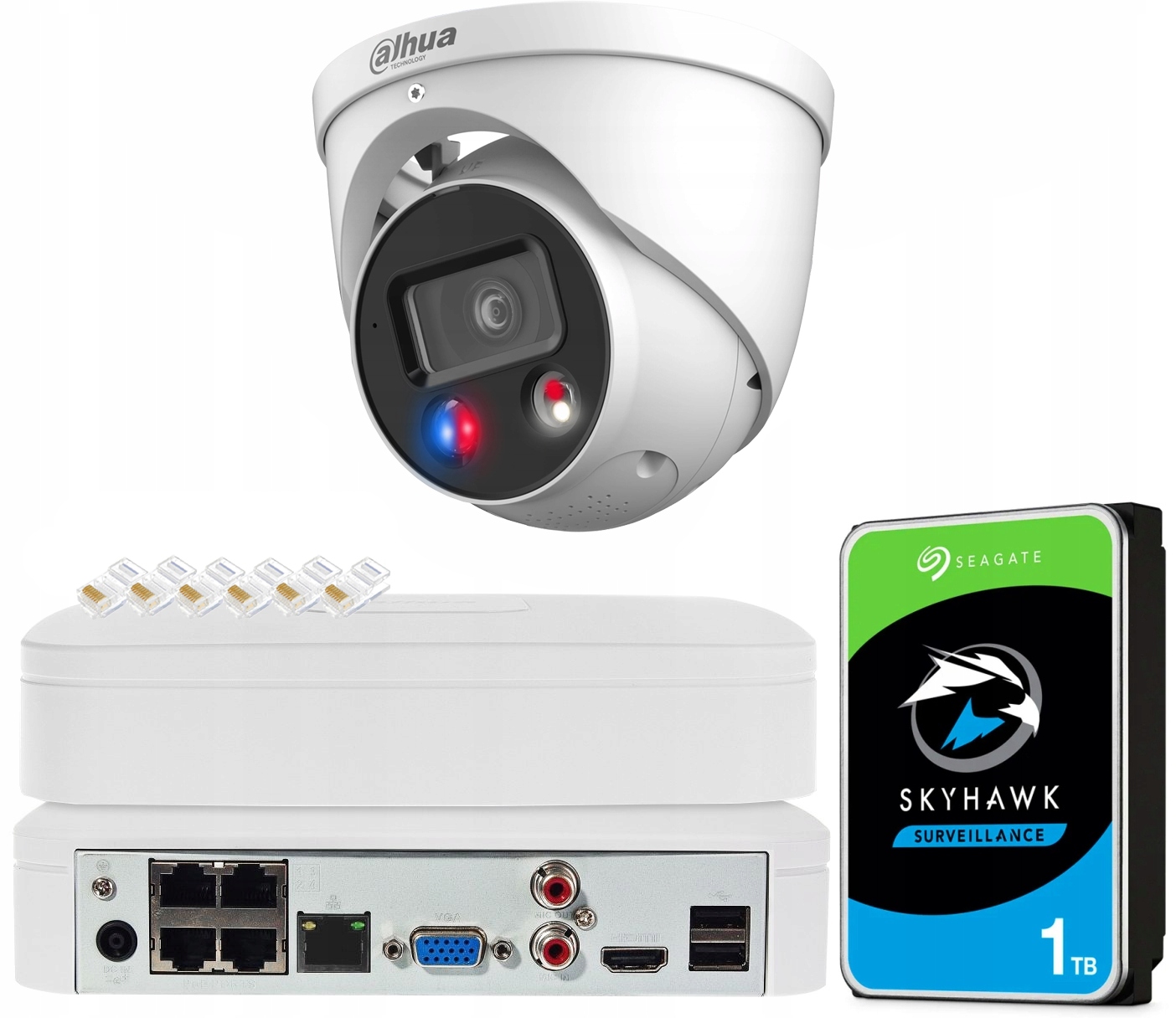 Sada na monitorovanie kupolovej kamery 8Mpx WizSense, Dual Illumination Dahua