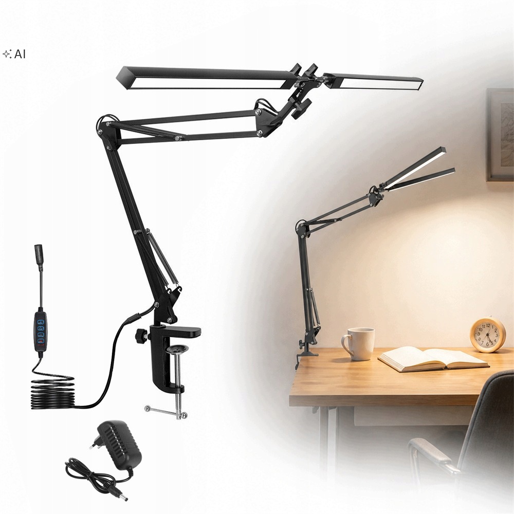 Led Stolní Lampa Na Školní Stůl Kreslicí Lampa Do Kanceláře Stojící 2v1