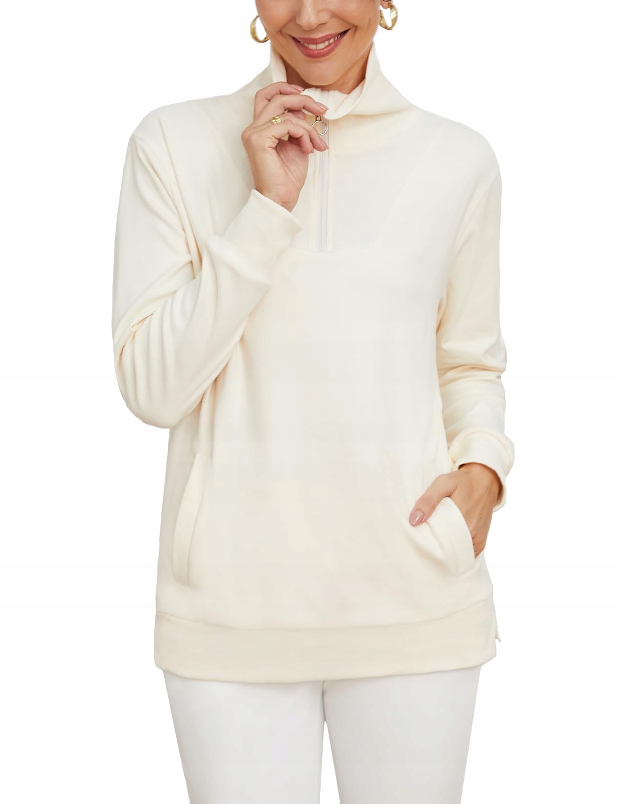 Tapata Mikina s vysokým rozepínacím límcem, zip XL