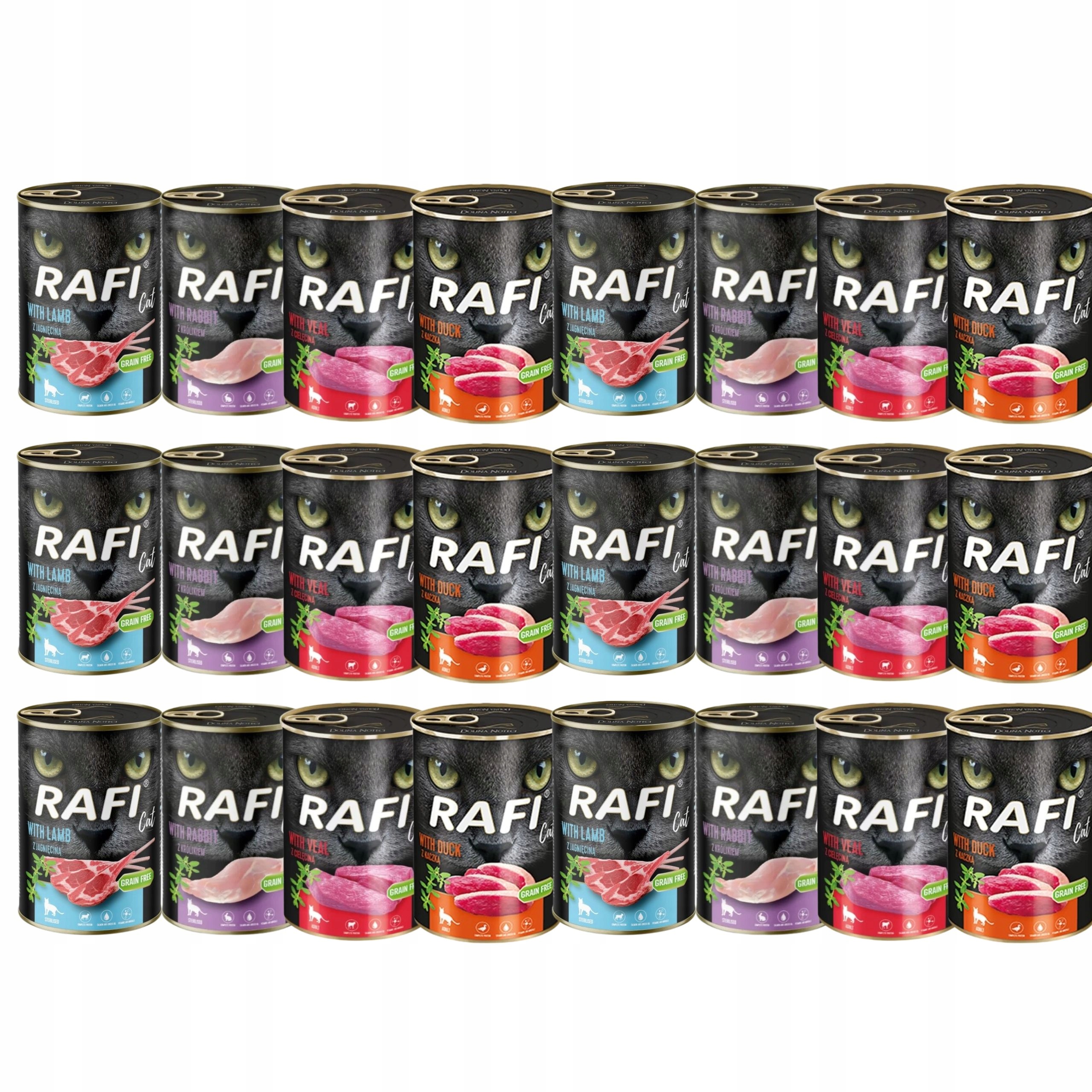 Krmivo mokré pro kočky Rafi Mix Chutí 400g 24ks