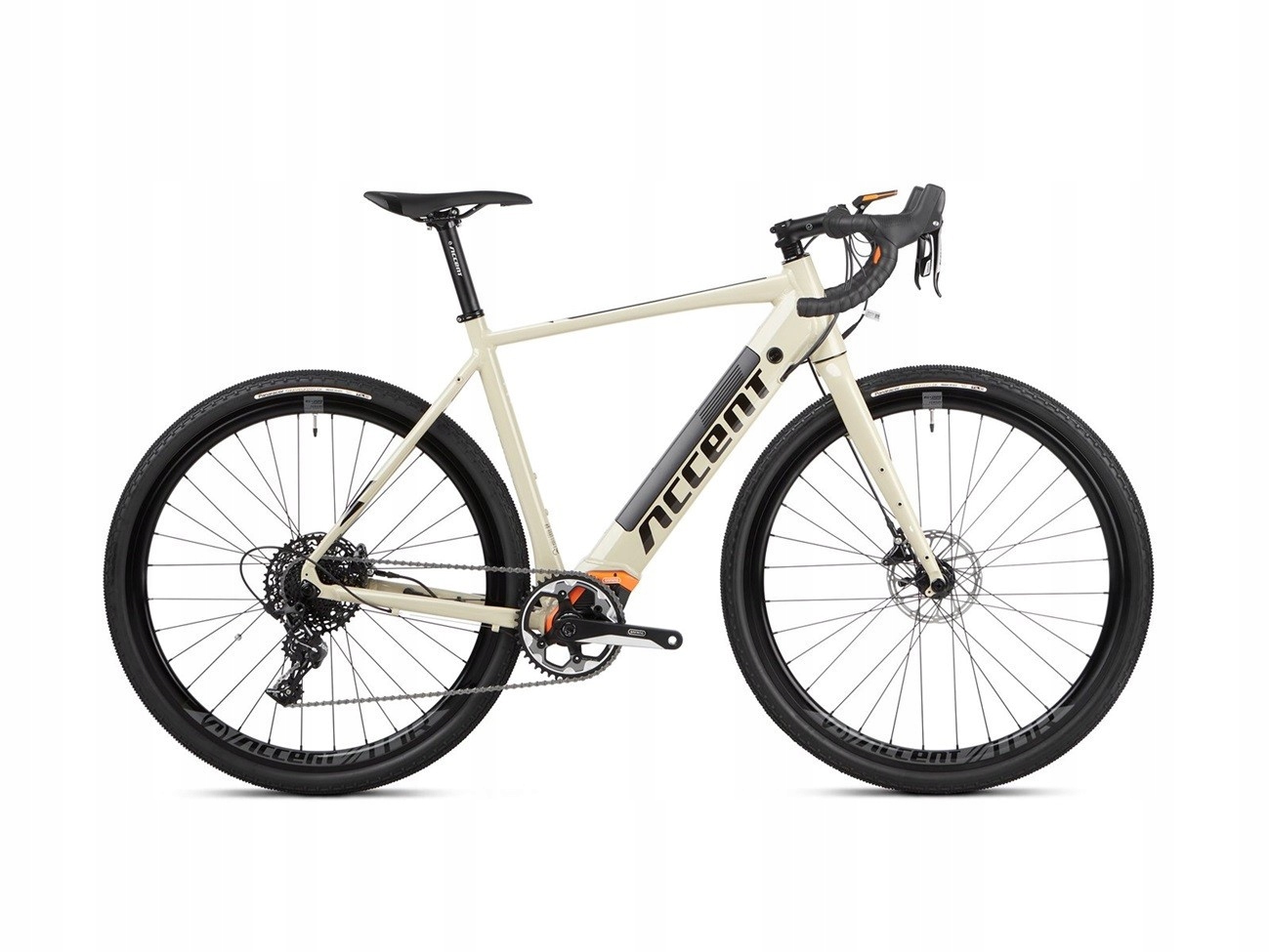 Rower elektryczny Accent eGRAVEL E-furious M800, piaskowa, S eBon 250zł