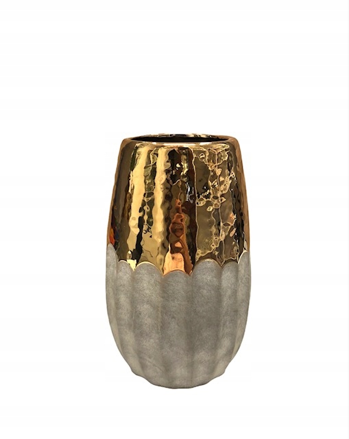 Wazon ceramiczny złoty imitacja betonu