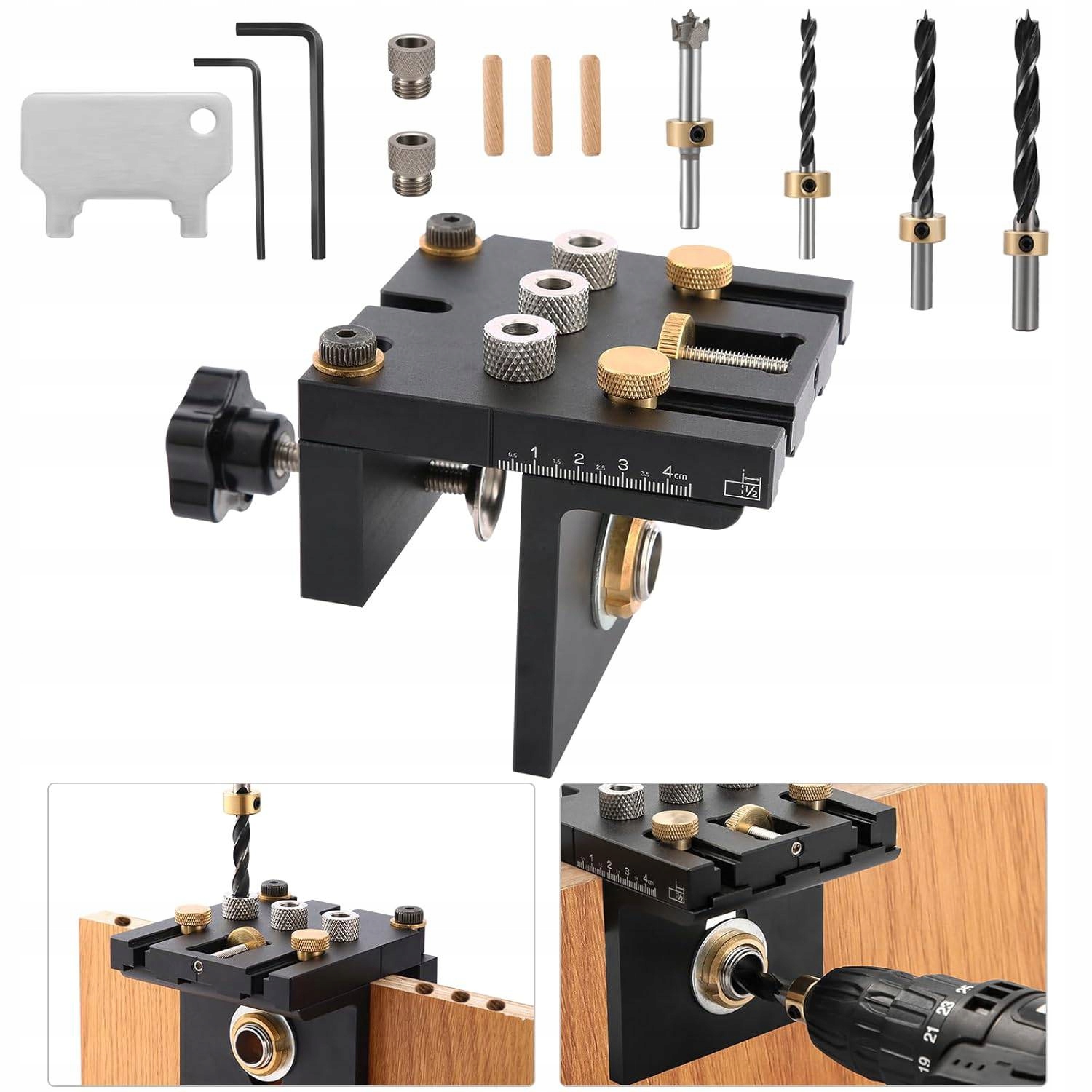 Vrtací Šablona, Samostředící Sada 3V1 Pro Kolíky 6/8/10/15 mm