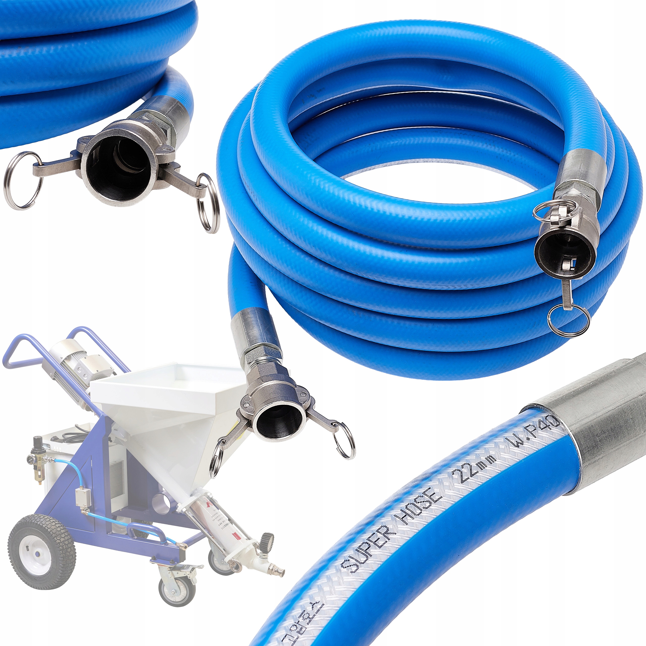 Omítací hadice pro omítací agregát 10 m 25 mm Camlock Techrebal Hq silná