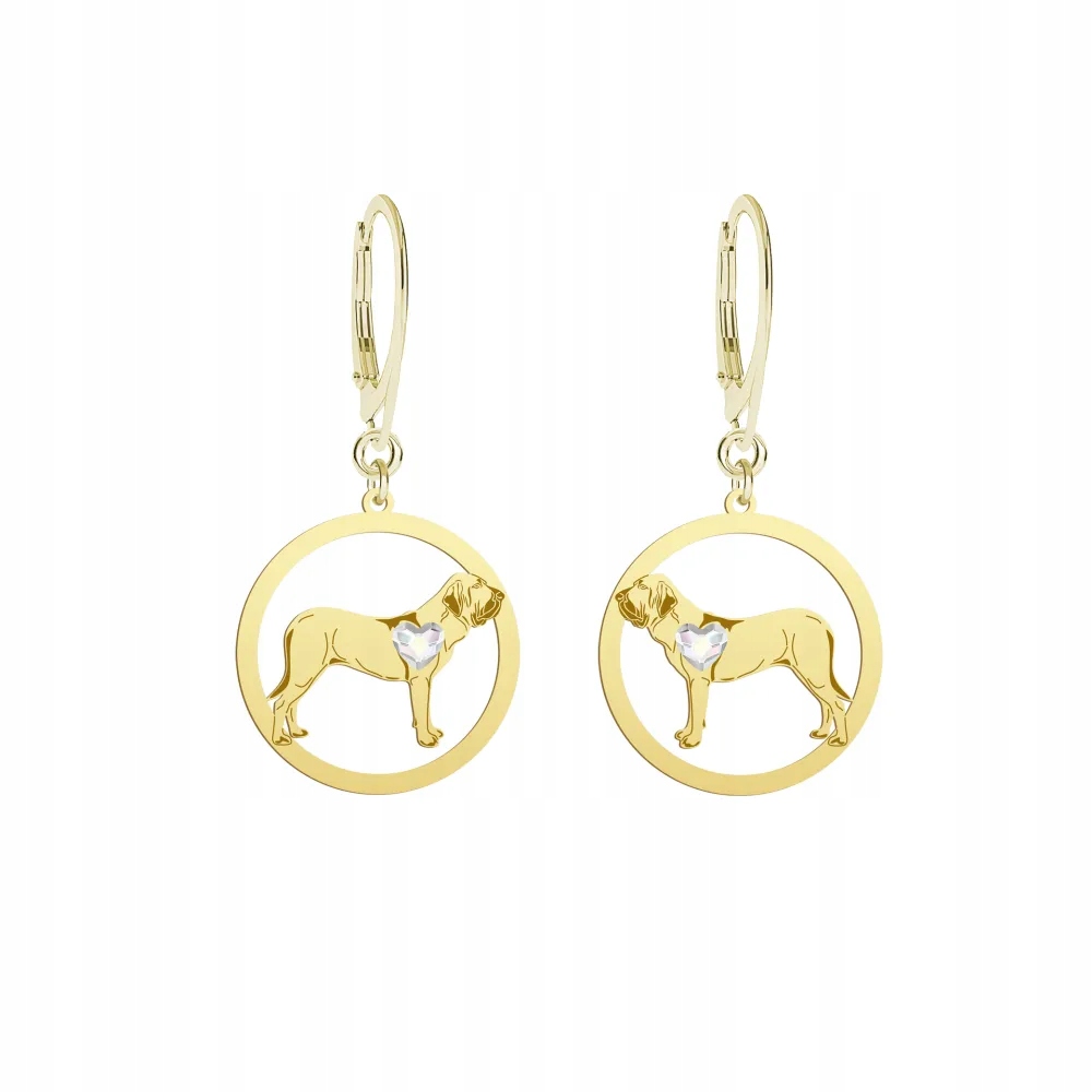 Náušnice Zlaté s psem Fila Brasileiro 925 Šperky pro ženy Gravírování