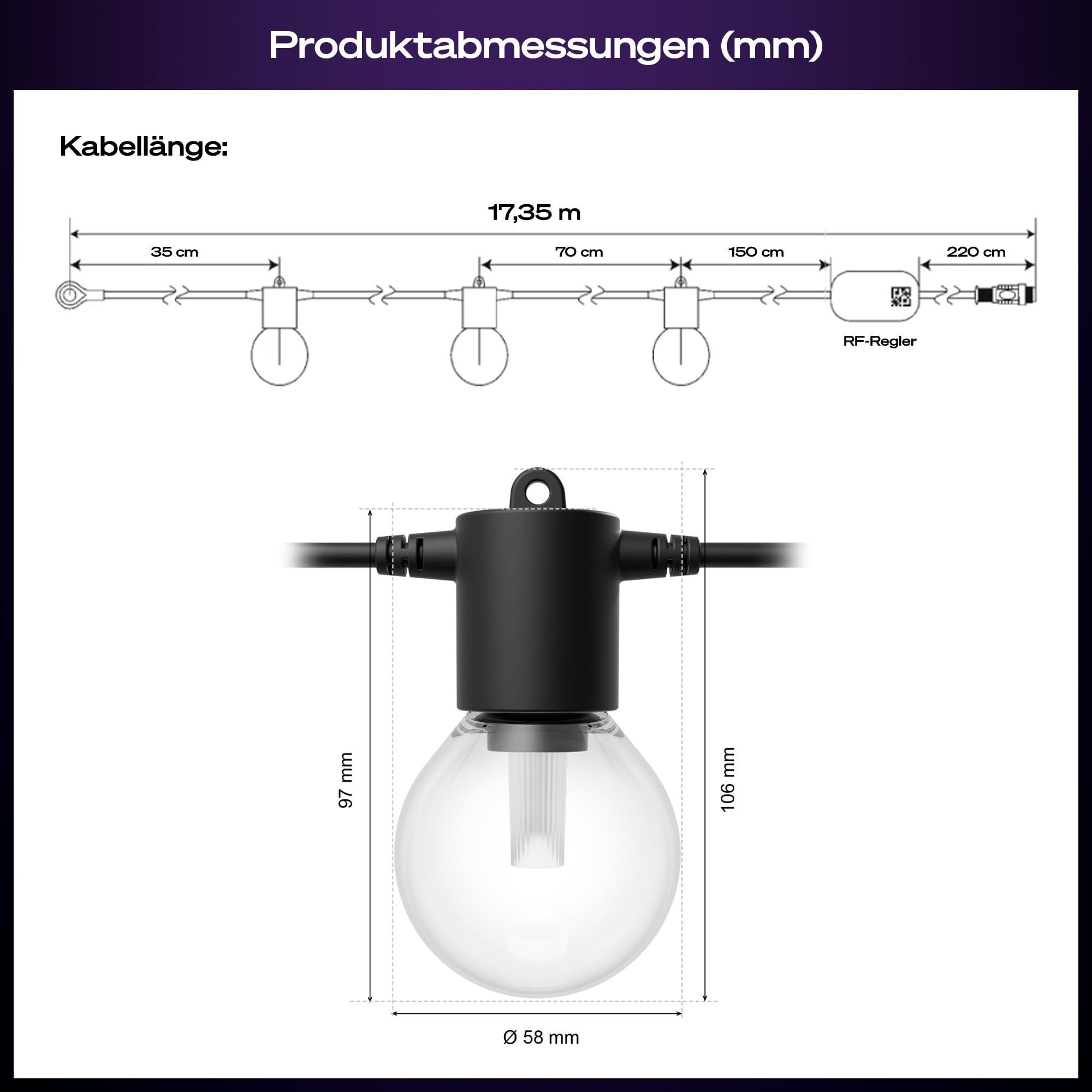 PHILIPS Hue Festavia Zewnętrzna Lampa LED 14M 20 Kul RGBW Aplikacja Hue — miniatura 9