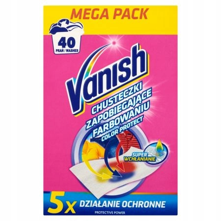 

Vanish Chusteczki Do Prania Wyłapujące Kolor 20szt