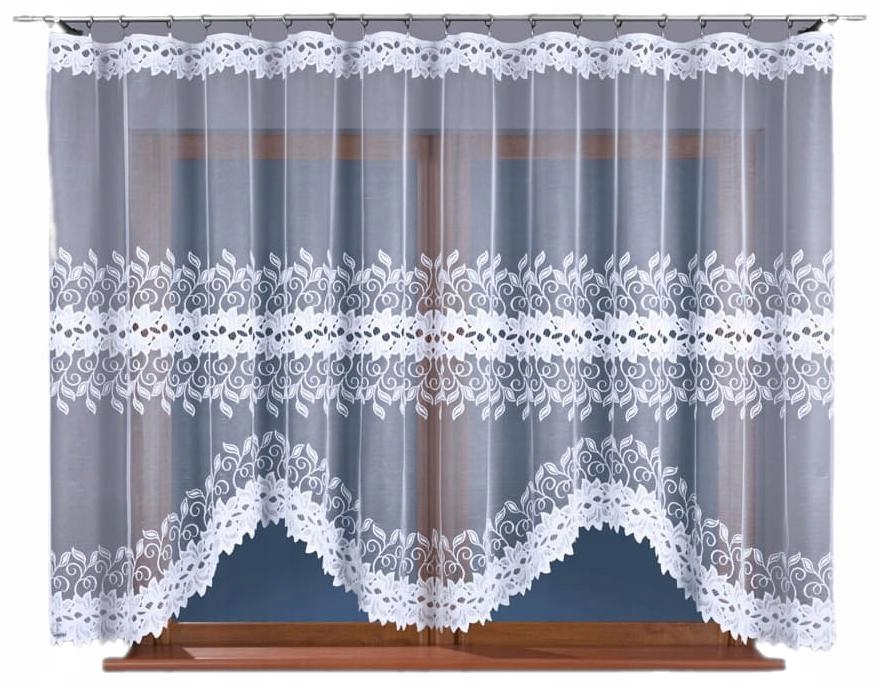 Hotová záclona žakárová záclona 180x300 Záclony Bílá Bastia