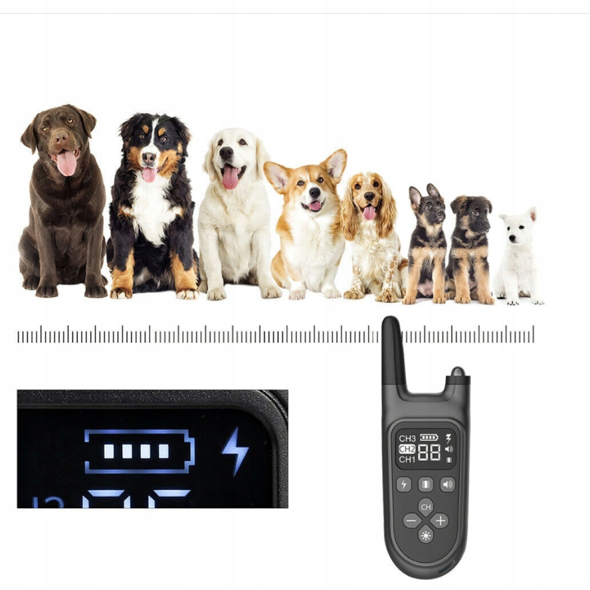 Levně Elektrický Protištěkací Trenigový Obojek Pro Psa s dálkovým ovládáním 800M