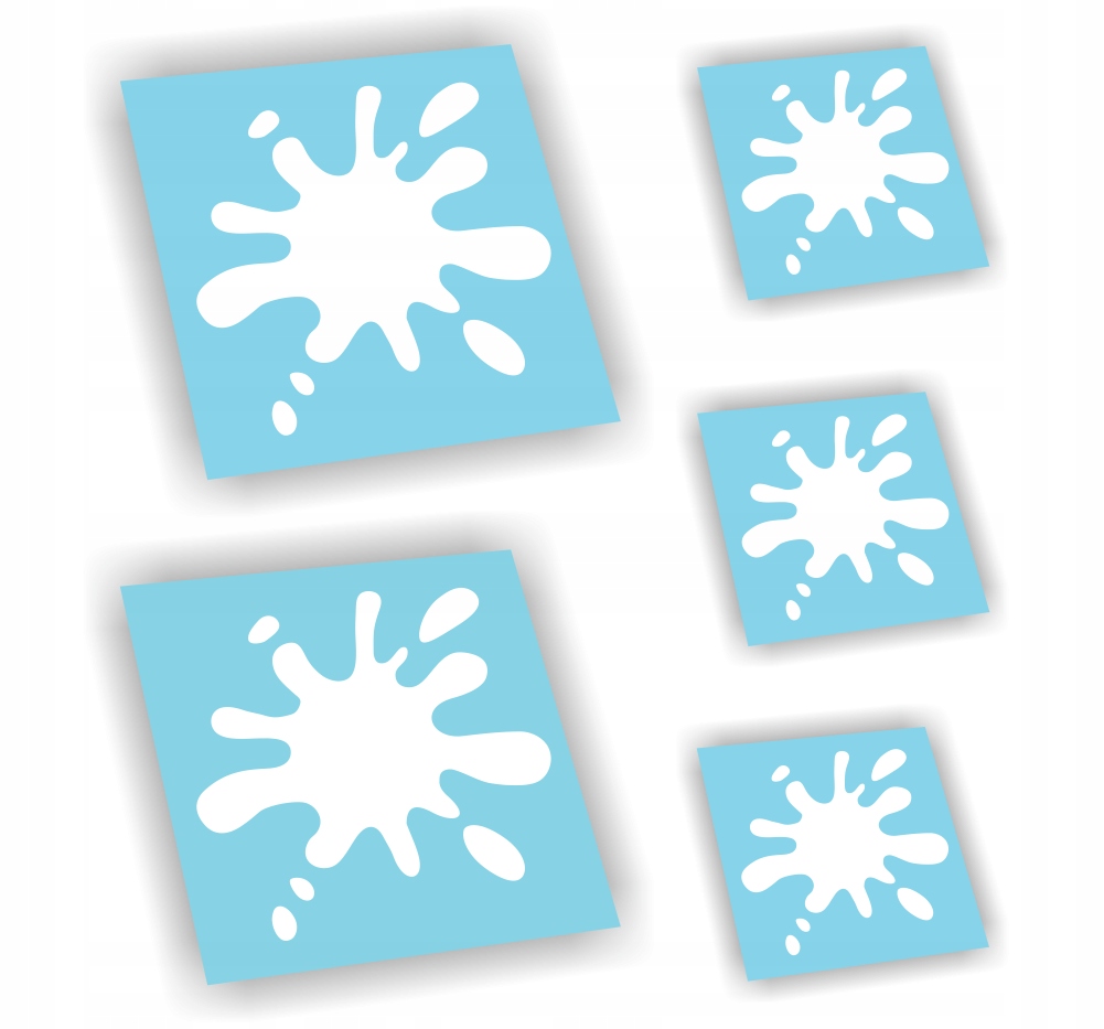 Naklejka Kleks maskujący kolor Biały 5 sztuk naklejki na samochód auto!