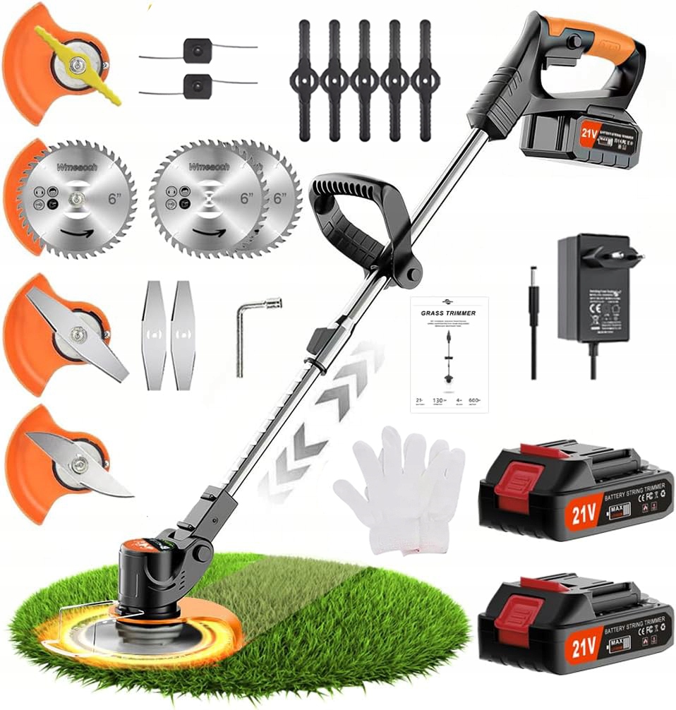 Akumulátorová Sekačka 18000 Rpm Elektrická Sekačka 2x Aku 21V Set