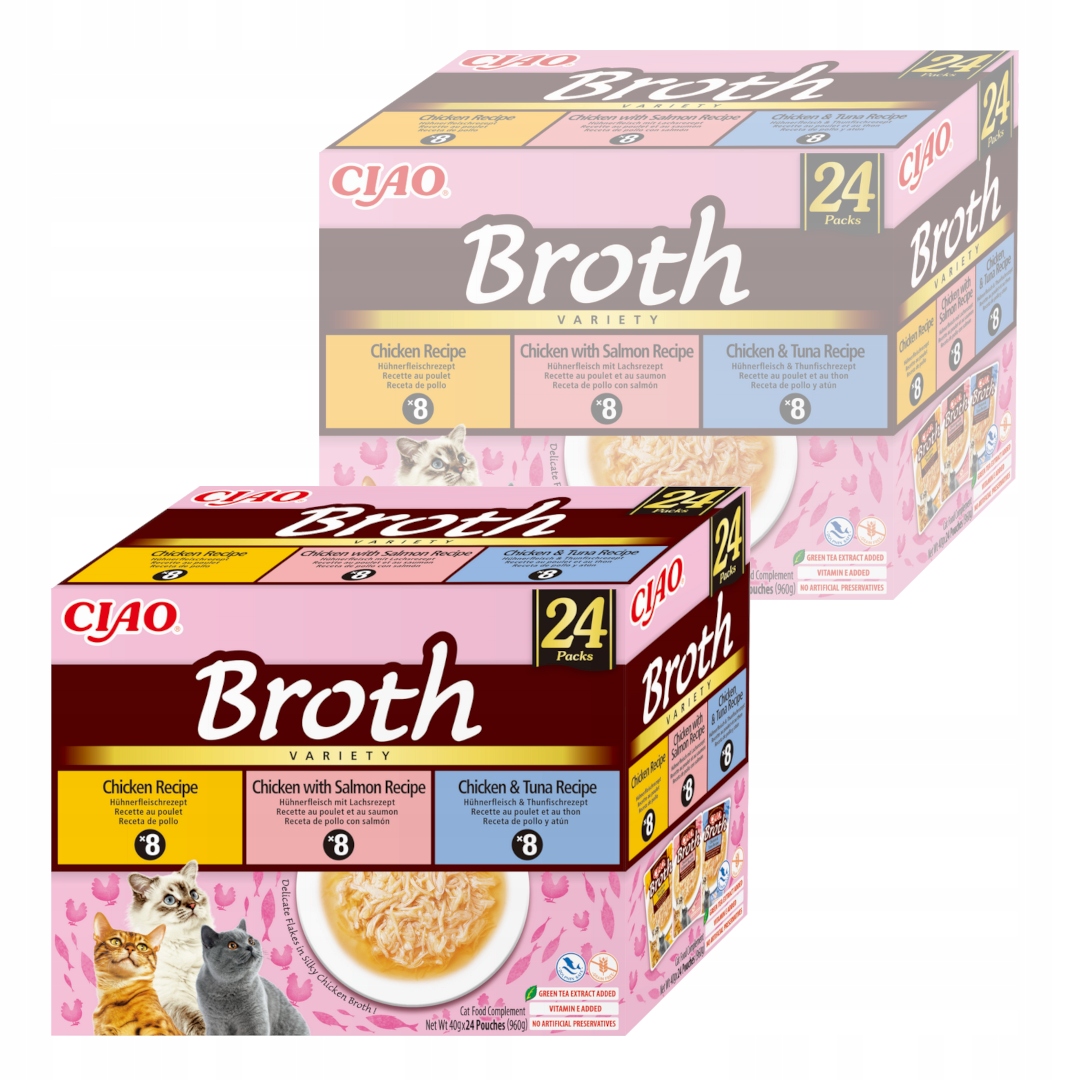 Inaba Cat Ciao Broth 48x40g Doplňkové Krmivo pro kočky s vývarem Mix Chutí