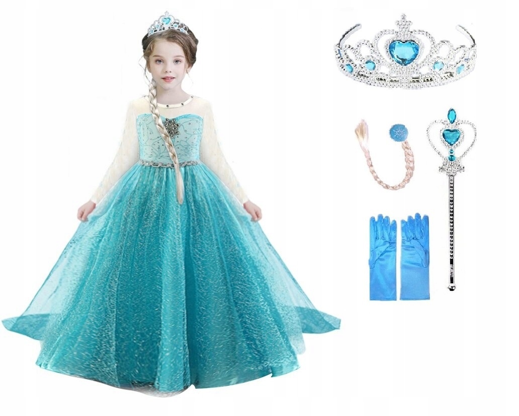 

Sukienka Strój Elsa Elza Frozen 110 116 4-5 lat