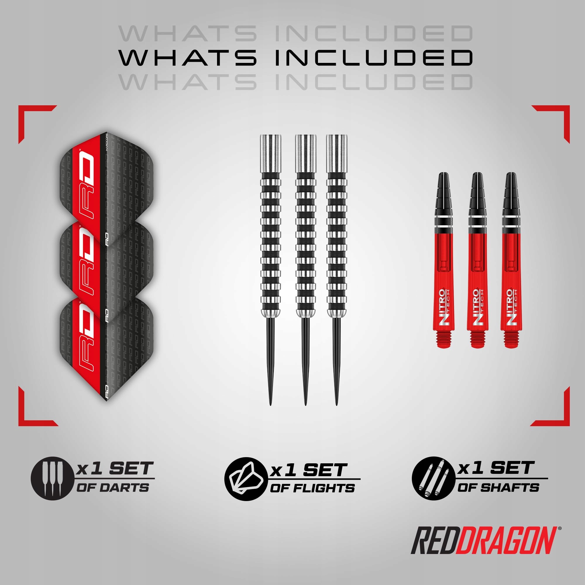 RED DRAGON Javelin Black Series Steeldarts Set 24g with Flights & Shafts — miniatura 2