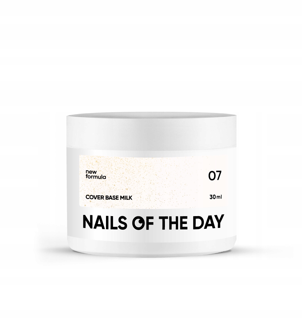 Notd Cover base New Milk 07 mleczna baza ze złotym brokatem