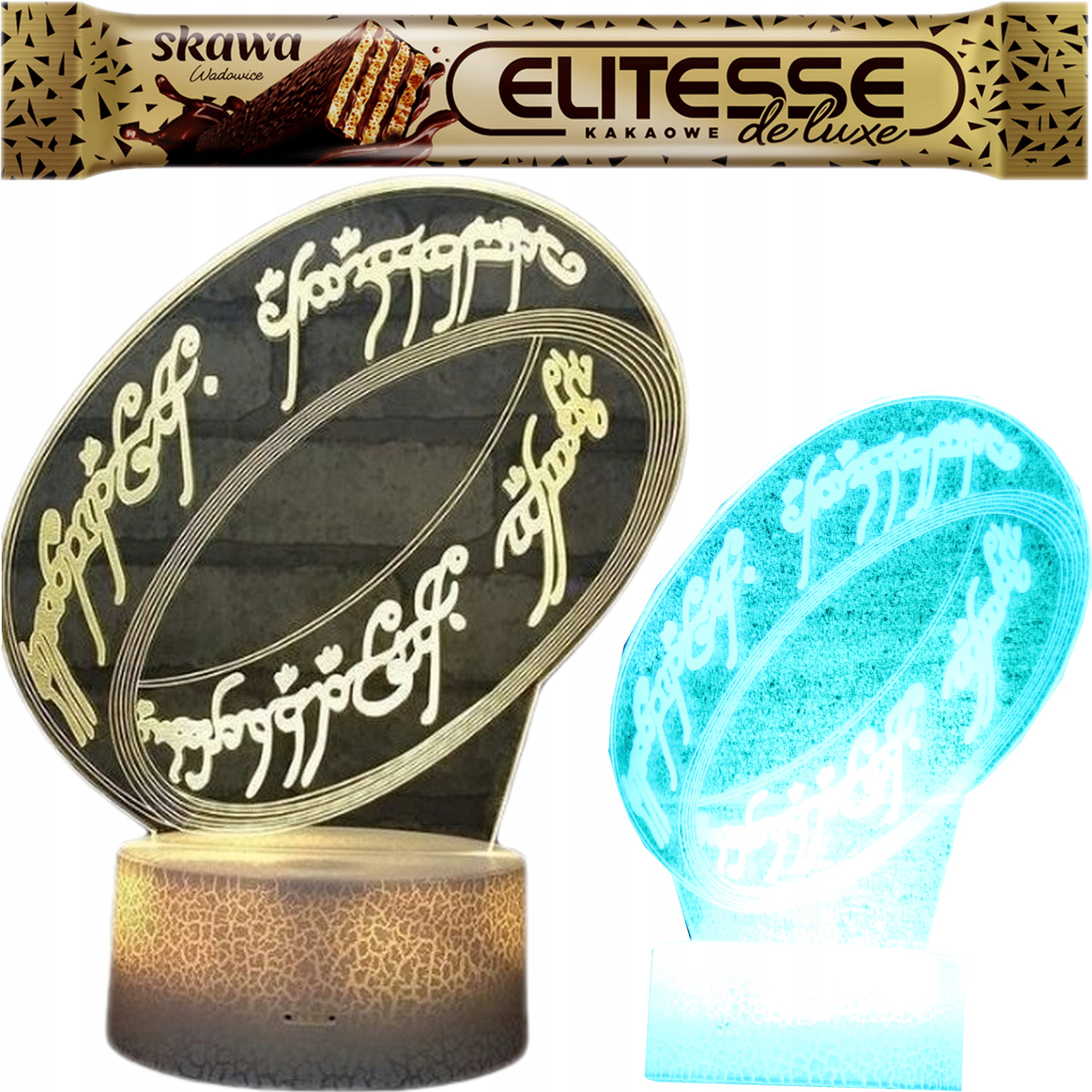 PREMIUM lampka WŁADCA PIERŚCIENI SUPER LAMPA 3D LED USB PIERŚCIEŃ RGB MP092