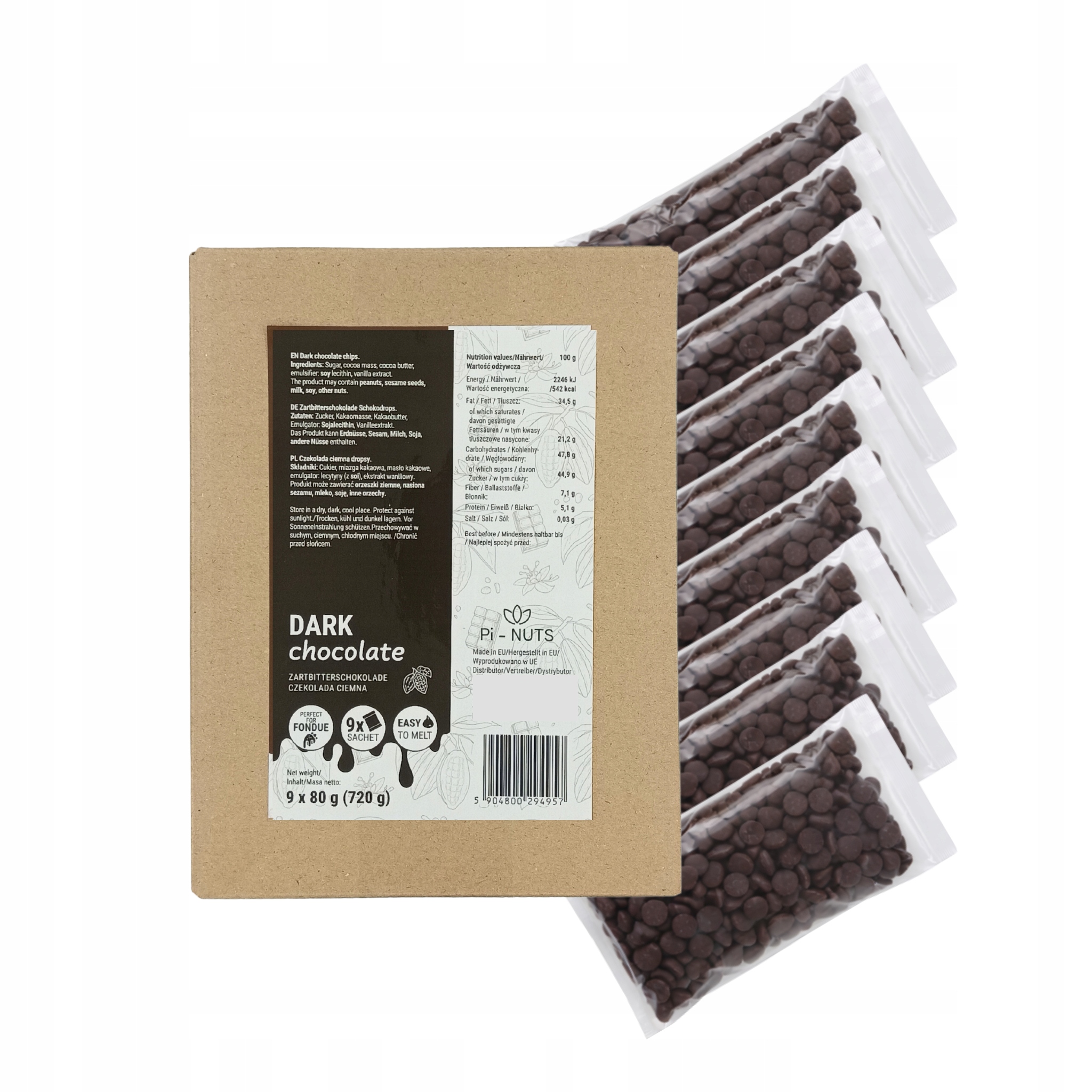 Levně Tmavá Čokoláda (dezertní) 9x80 g (720 g) na fondue, dezerty