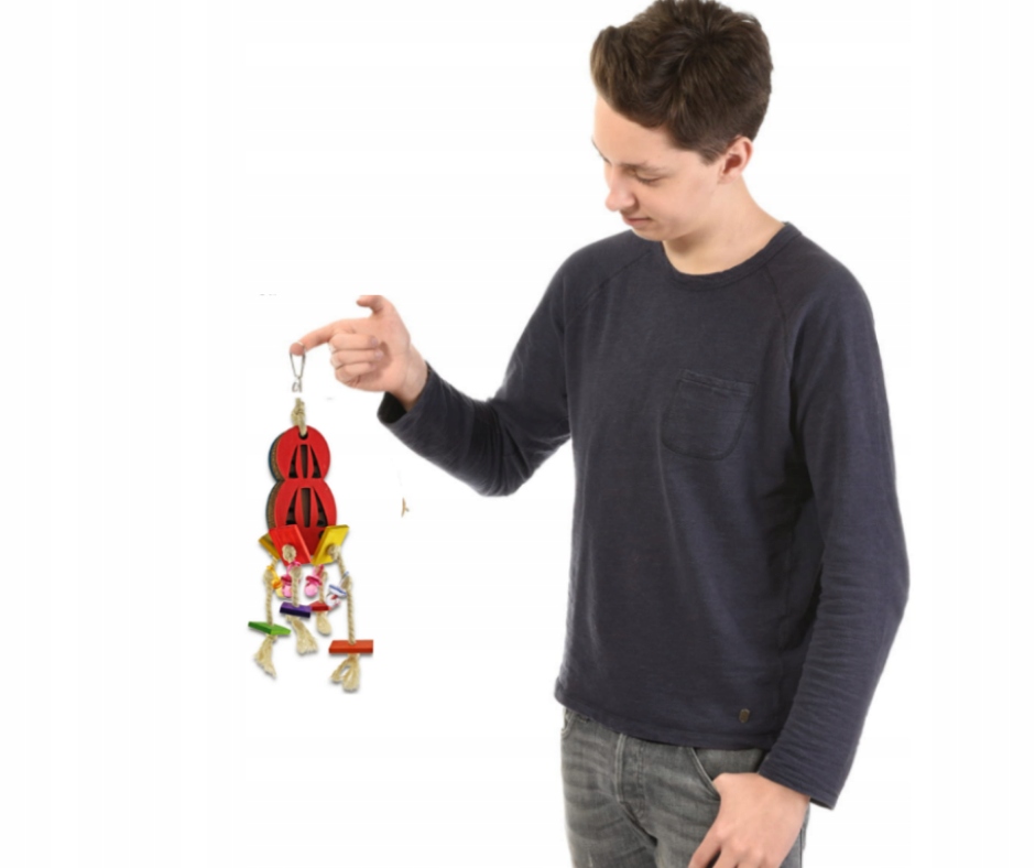 Levně Červenozelená radost – hračka pro střední a velké papoušky