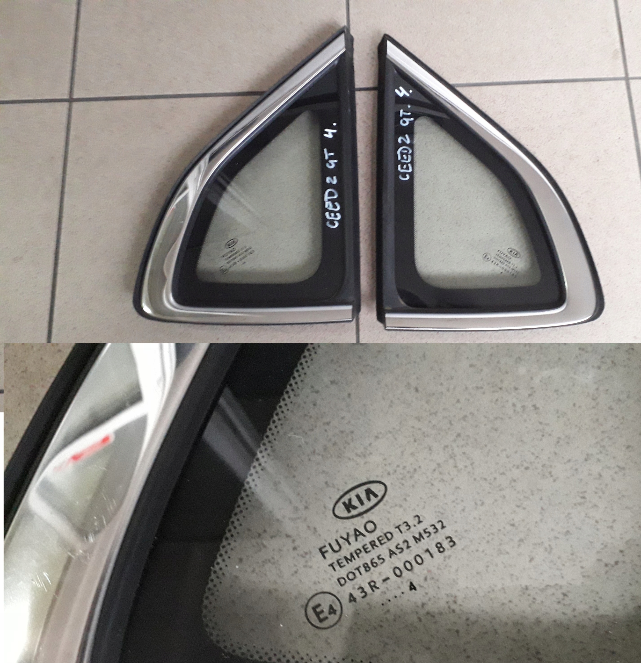 KIA CEED II 2014 КУЗОВНЕ СКЛО ЗАДНЄ ЛІВЕ ПРАВЕ