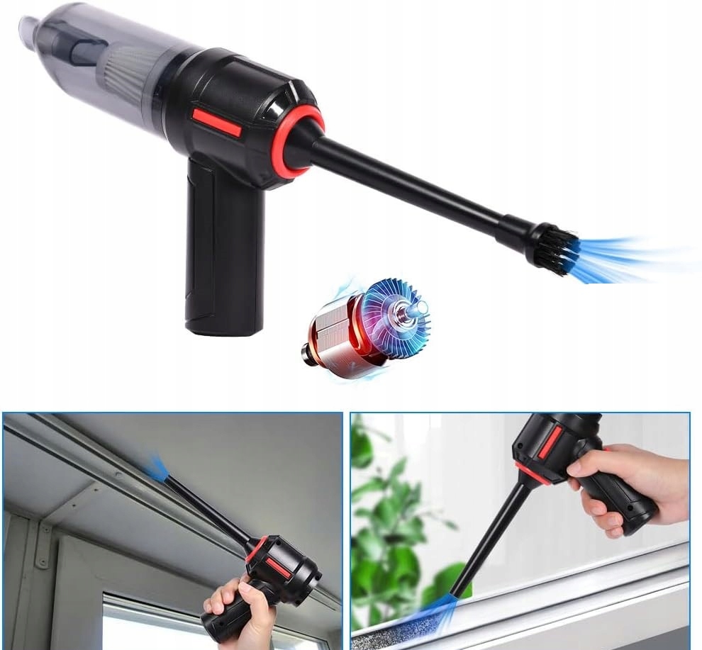 MINI ODKURZACZ PRZENOŚNY RĘCZNY BEZPRZEWODOWY SAMOCHODOWY MOCNY 120W 3w1 Marka bez marki