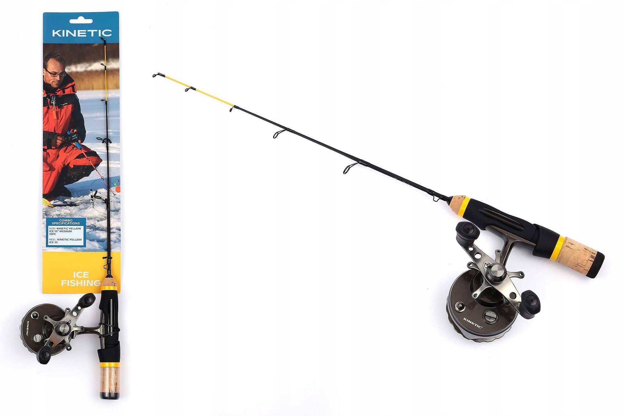 Ledový Prut S Navijákem Kinetic Žlutý