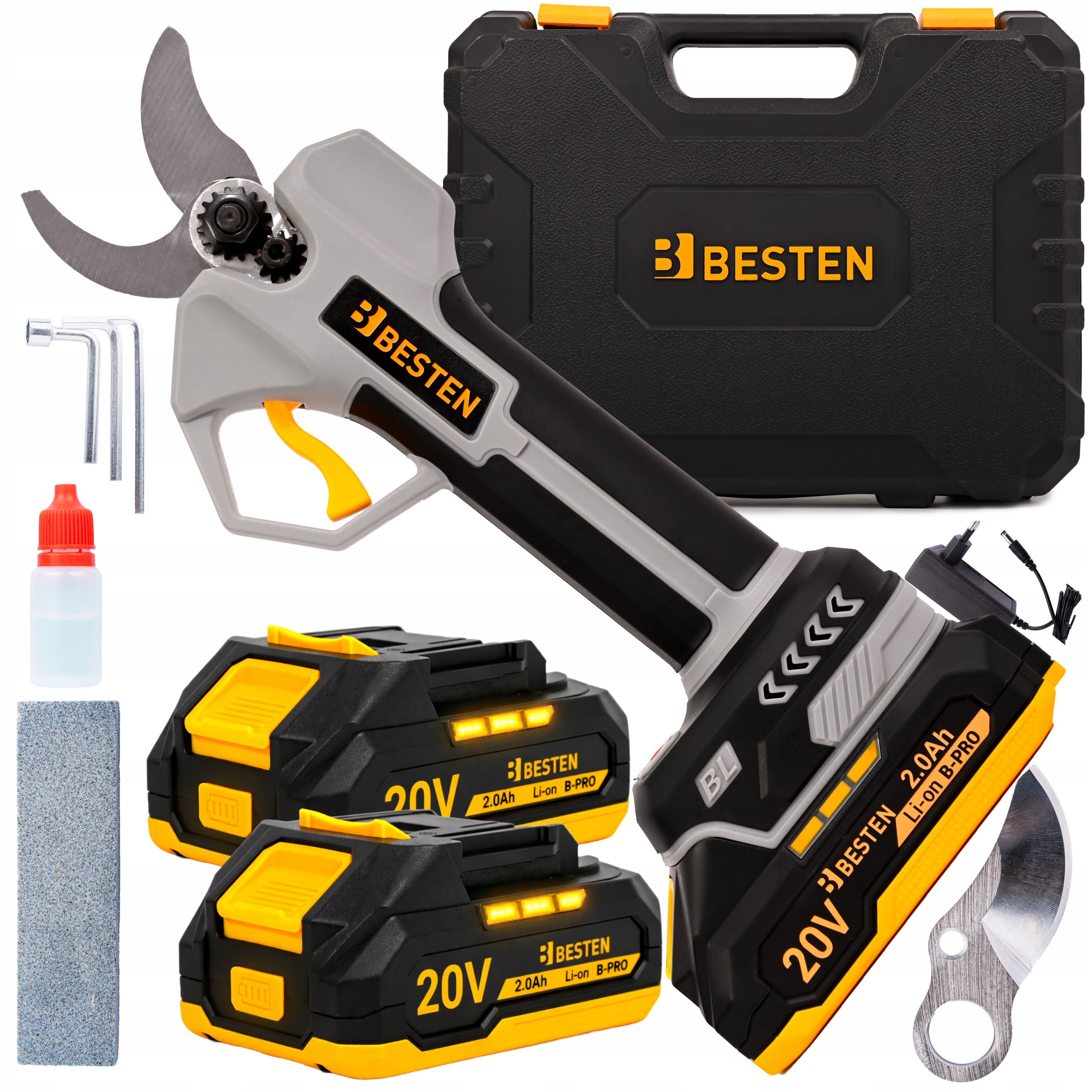 Záhradné Akumulátorové Nožnice Elektrické na konáre Záhradné nožnice 2xAKU Besten