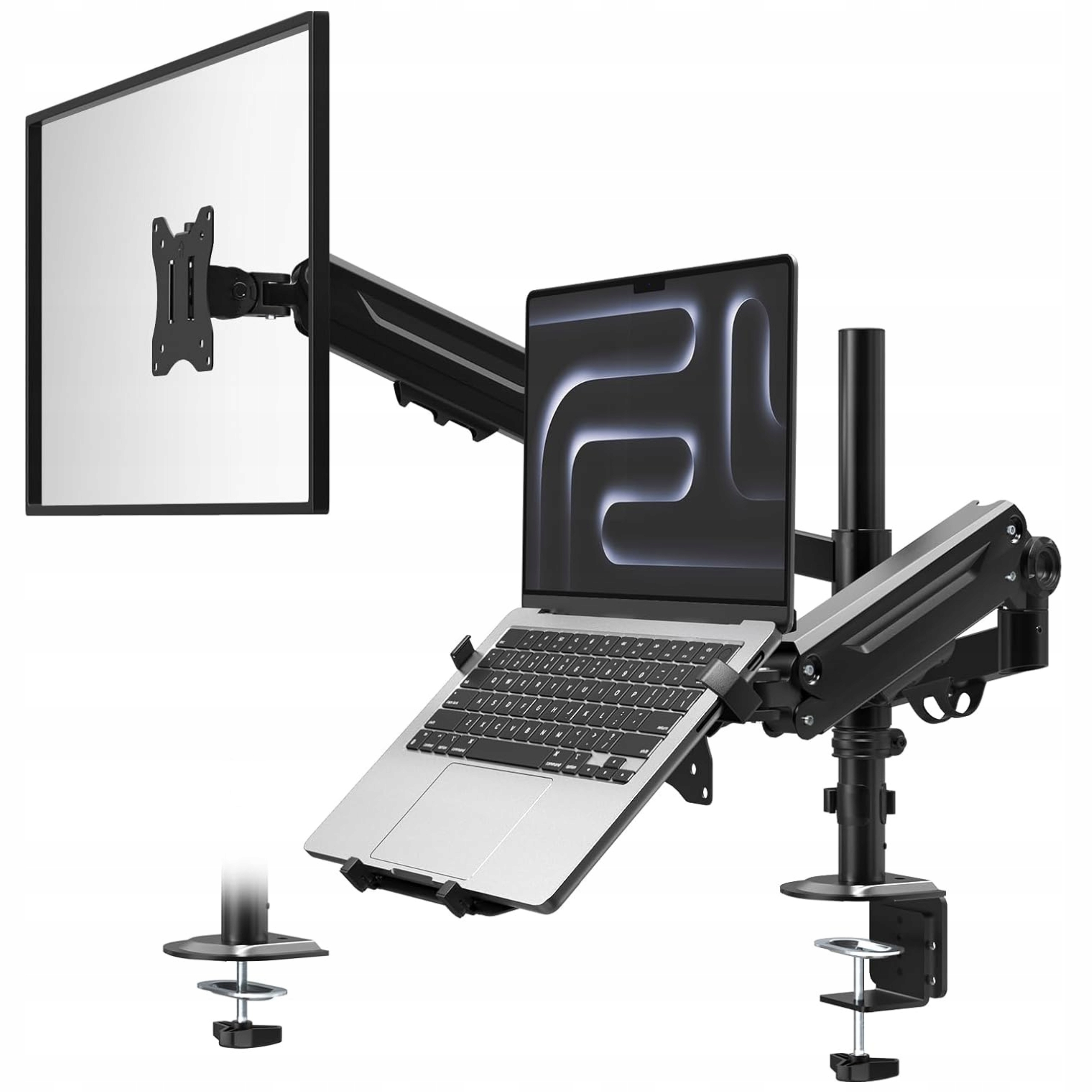 Držák na notebook a monitor 17-35 palců, stolní rameno, nosnost 9 kg, nastavitelný