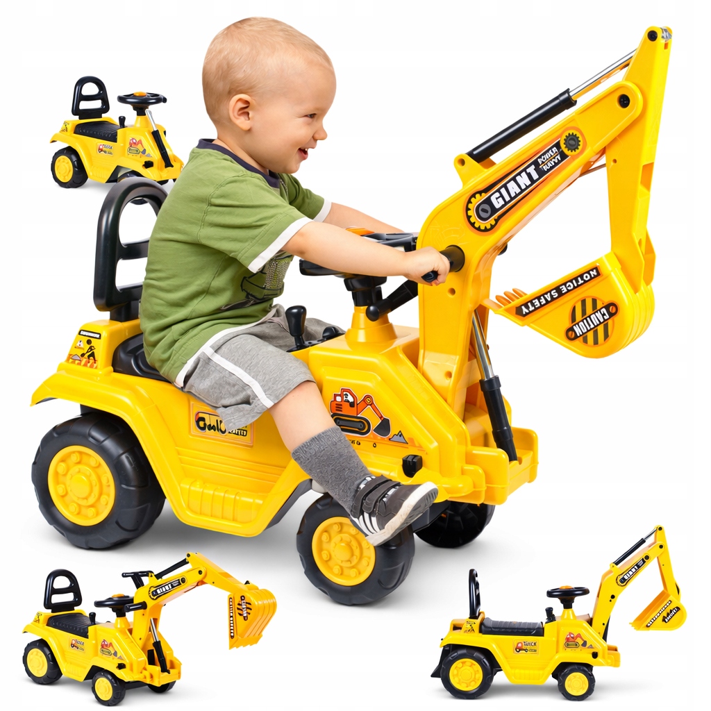 Jeździk Pchacz Koparka Nocnik Z Ruchomą Łyżką Dla Dzieci Do Nauki Sikania