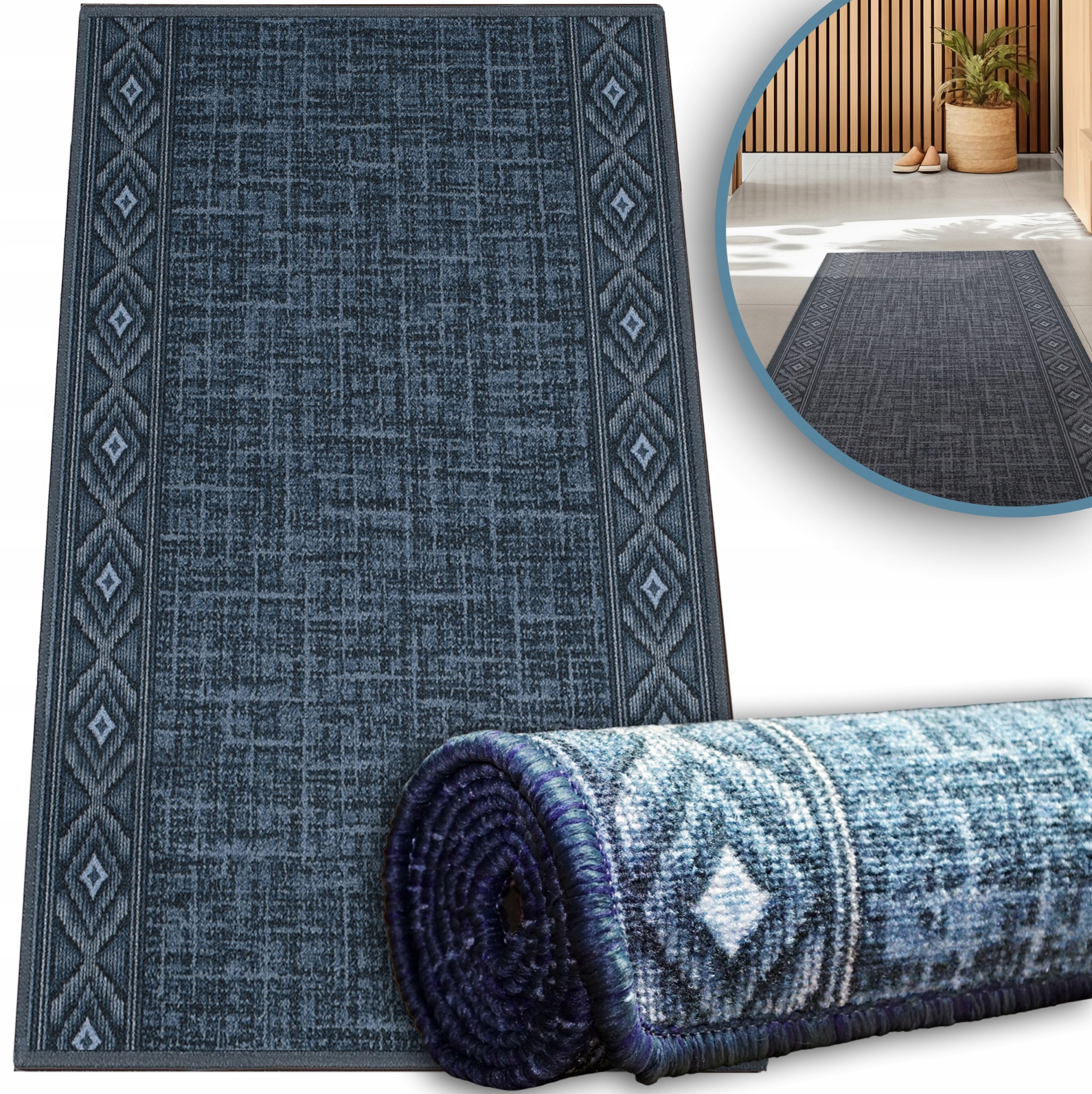 Koberec Měkký Koberec Protiskluzový Univerzální Dekorativní 80 x 200 cm