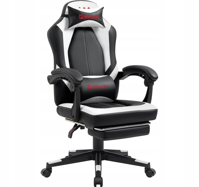 FOTEL DEFENDER APOLLO BIAŁO-CZARNY GAMING — 7