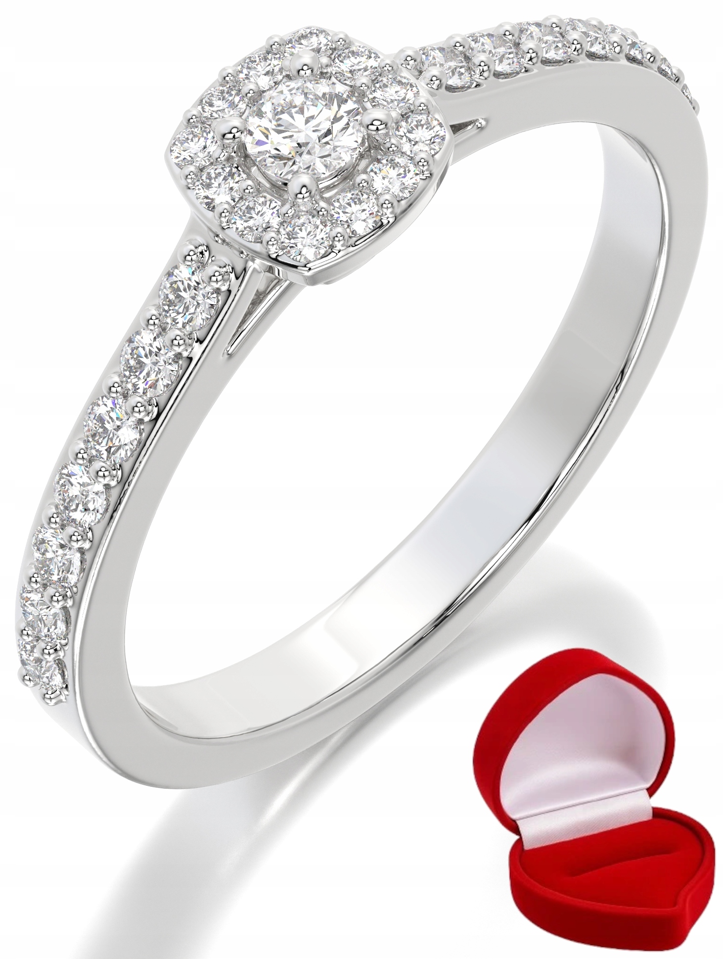 Zlatý Prstýnek 585 14k Brylant Lab 0,06 ct Bílé Zlato R11